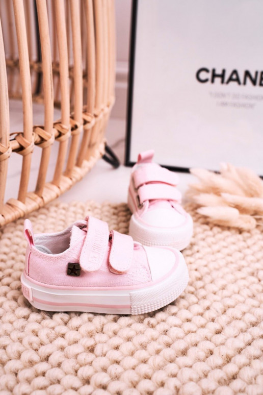 Chaussures de loisirs enfant avec attaches adhésives BIG STAR HH374203 coloris rose