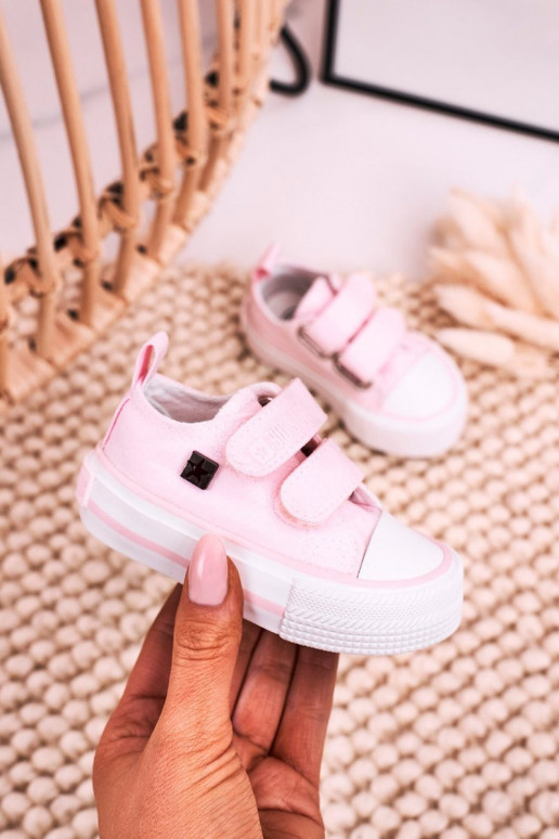 Vrijetijdsschoenen voor kinderen met zelfklevende sluitingen BIG STAR HH374203 roze kleur Vrijetijdsschoenen voor kinderen met zelfklevende sluitingen BIG STAR HH374203 roze kleur