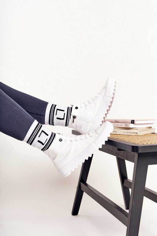 chaussures de loisirs à semelles à semelles larges BIG STAR FF274241 couleur blanche