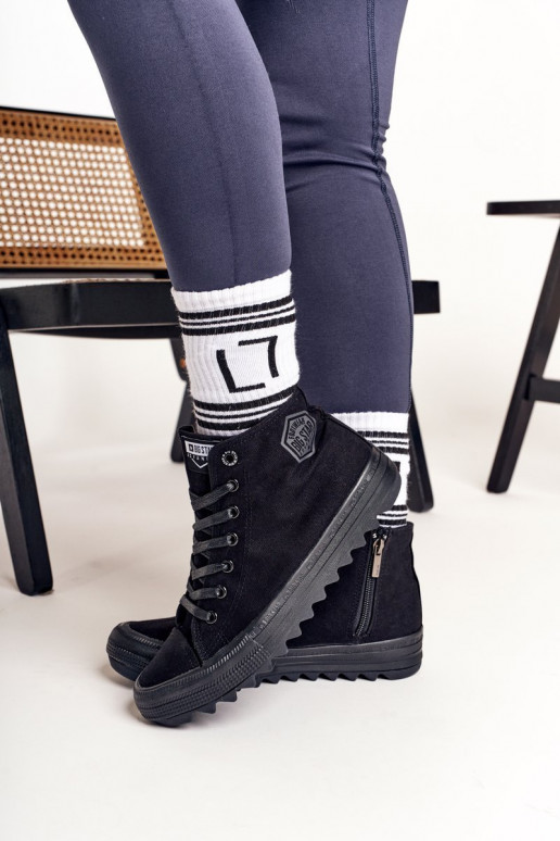 chaussures de loisirs à semelles à semelles larges BIG STAR FF274244 couleur noir