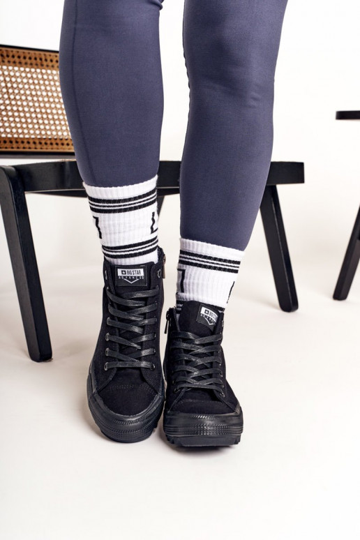 Freizeitschuhe mit Sohlen mit breiten Sohlen BIG STAR FF274244 schwarze Farbe