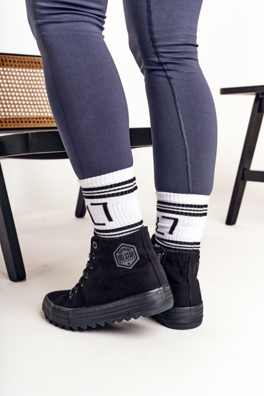 Freizeitschuhe mit Sohlen mit breiten Sohlen BIG STAR FF274244 schwarze Farbe