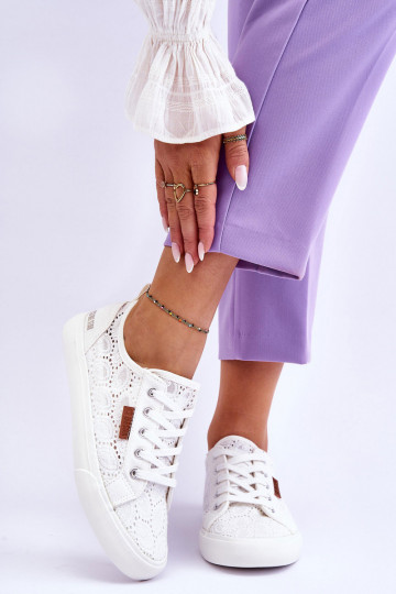 avec motifs dentelle Baskets BIG STAR W274925 couleur blanc
