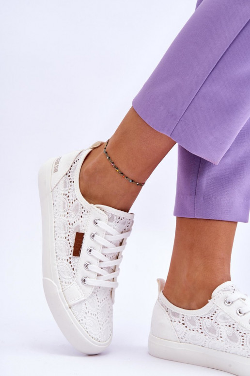 avec motifs dentelle Baskets BIG STAR W274925 couleur blanc