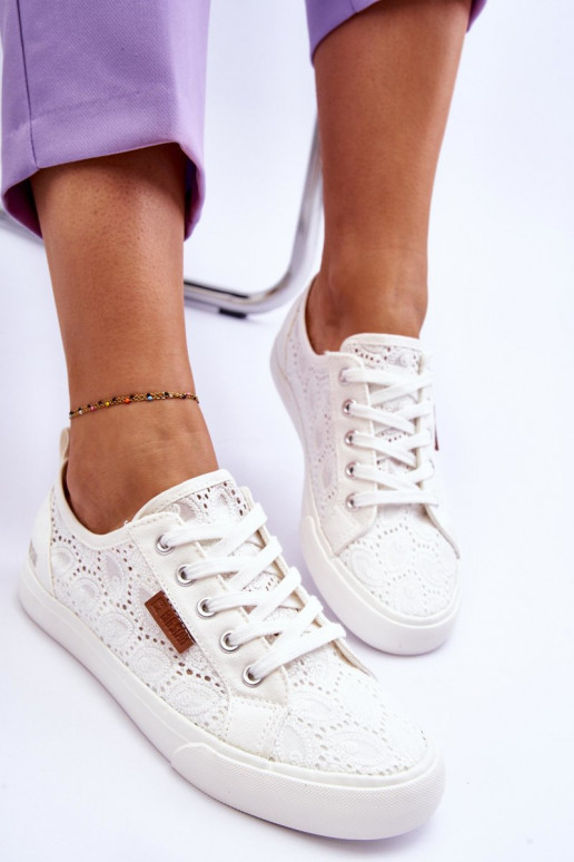 avec motifs dentelle Baskets BIG STAR W274925 couleur blanc