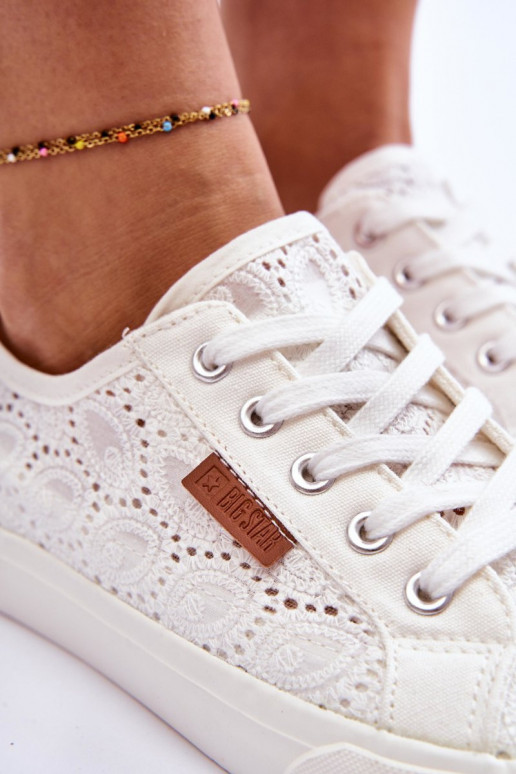 met kantmotieven Sneakers BIG STAR W274925 witte kleur