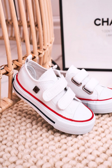 Vrijetijdsschoenen voor kinderen met zelfklevende sluitingen BIG STAR HH374199 witte kleur