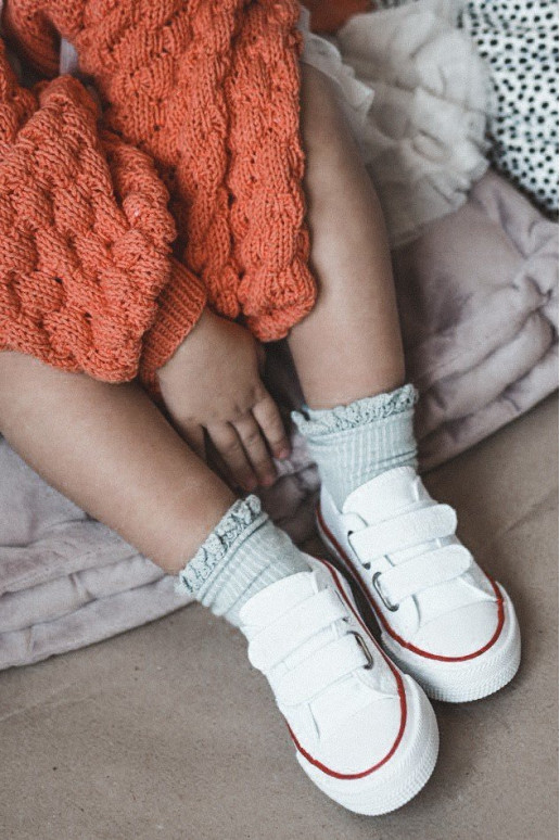 Vrijetijdsschoenen voor kinderen met zelfklevende sluitingen BIG STAR HH374199 witte kleur