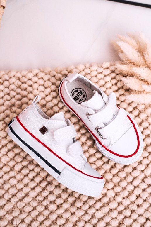 Kinder-Freizeitschuhe mit Klebeverschlüssen BIG STAR HH374199 weiße Farbe