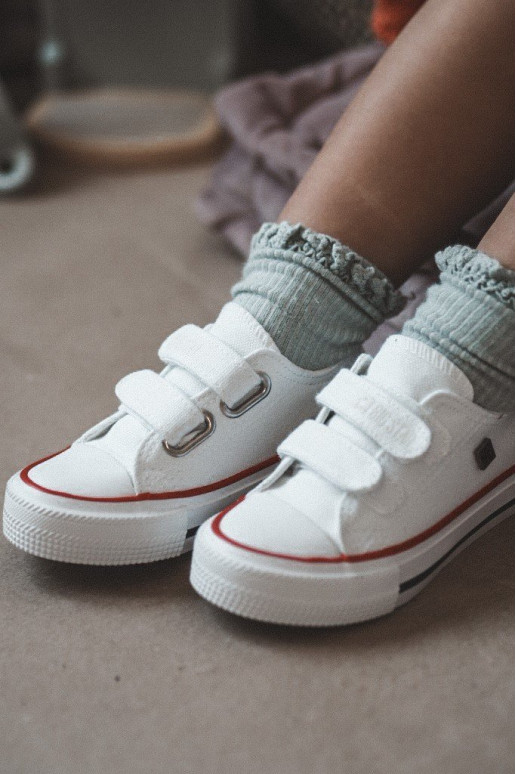 Chaussures de loisirs enfant avec attaches adhésives BIG STAR HH374199 coloris blanc