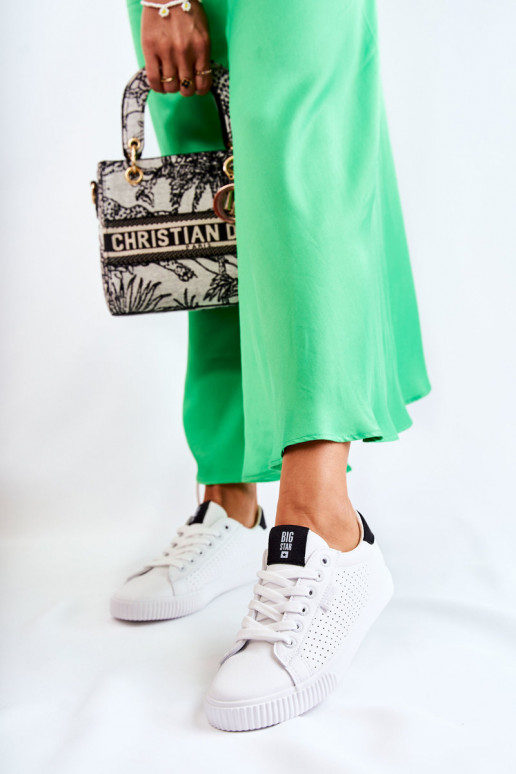 Natuurlijk leren sneakers BIG STAR HH274071 Wit-zwarte kleur