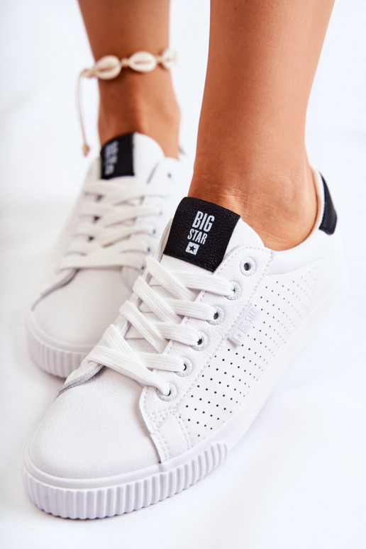 Baskets en cuir naturel BIG STAR HH274071 Couleur blanc-noir