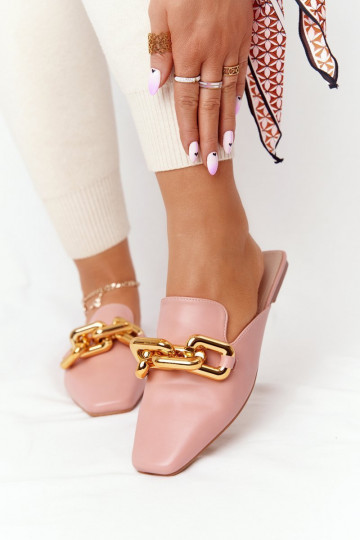 Chaussons roses à talons et chaîne Call On Me