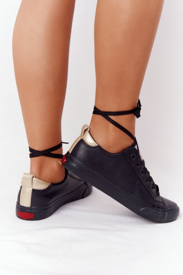 Baskets en cuir naturel CROSS JEANS HH2R4003C couleur noir 2