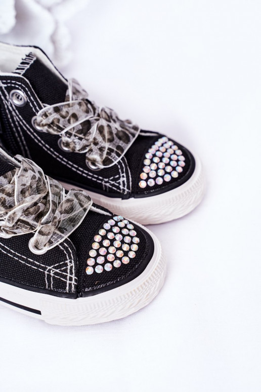 Kindervrijetijdsschoenen met sprankelende oogjes in de kleur Smile zwart Kindervrijetijdsschoenen met sprankelende oogjes in de kleur Smile zwart