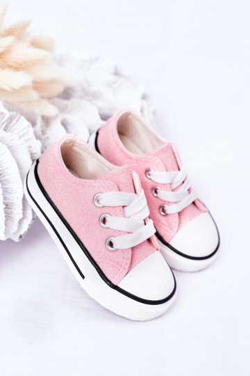 Chaussures décontractées pour enfants à paillettes de couleur rose Bling-Bling 2