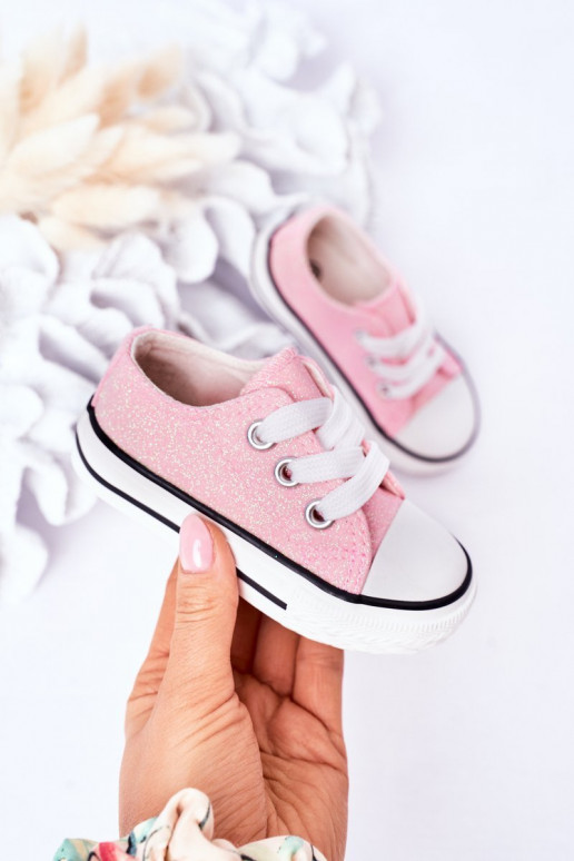 Freizeitschuhe für Kinder mit Glitzer in der Farbe Pink Bling-Bling