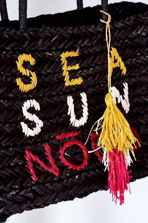 Sac à main de plage tressé NOBO XK0410 noir