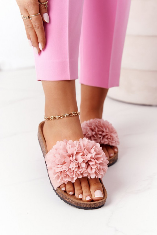 Pantoffels roze Flowerbomb