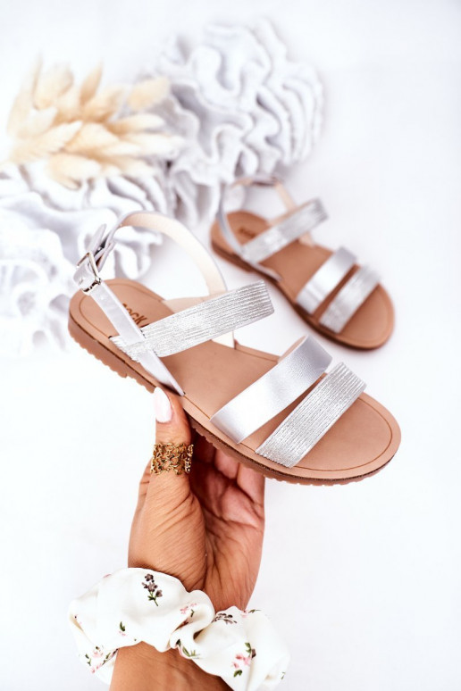 Sandales brillantes enfant couleur argent Natalie