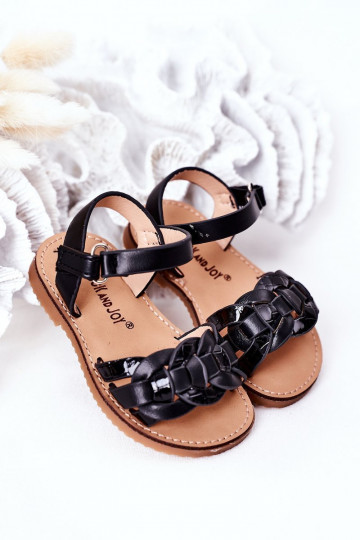 Sandalen voor kinderen met slangenprint in de zwarte kleur Baxlee