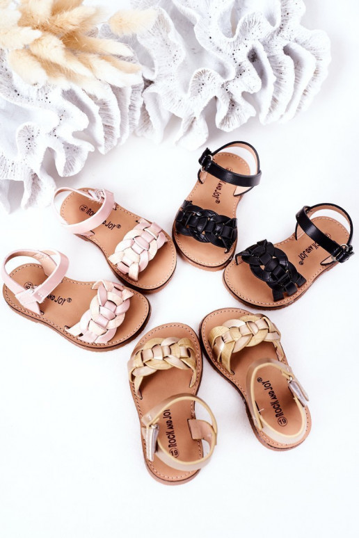 Sandales pour enfants avec imprimé serpent de couleur noire Baxlee