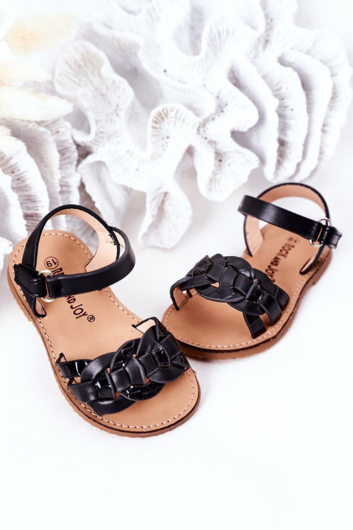 Sandalen für Kinder mit Schlangenprint in der Farbe Schwarz von Baxlee