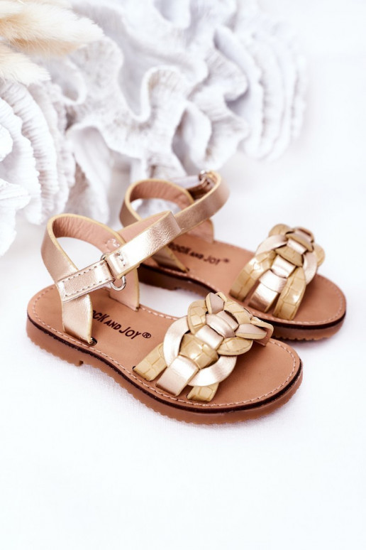 Sandalen für Kinder mit Schlangenprint in Goldfarbe Baxlee Sandalen für Kinder mit Schlangenprint in Goldfarbe Baxlee