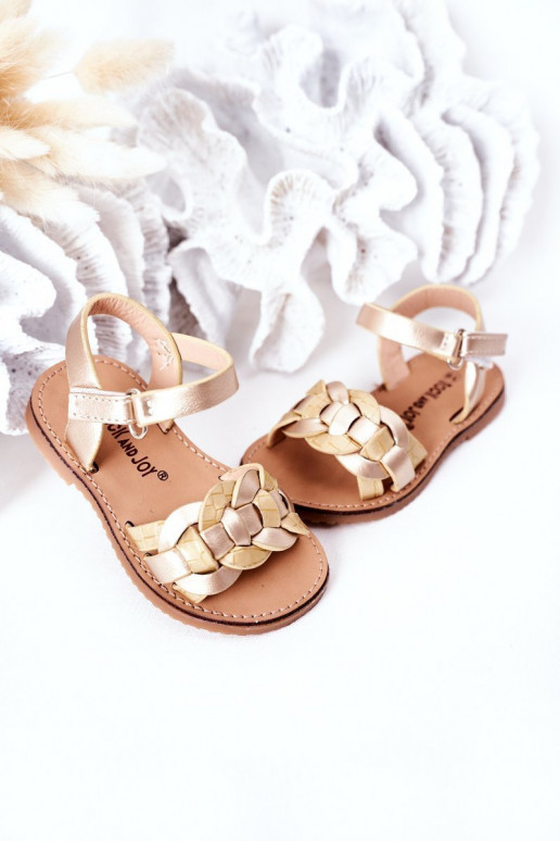 Sandales pour enfants avec imprimé serpent de couleur or Baxlee
