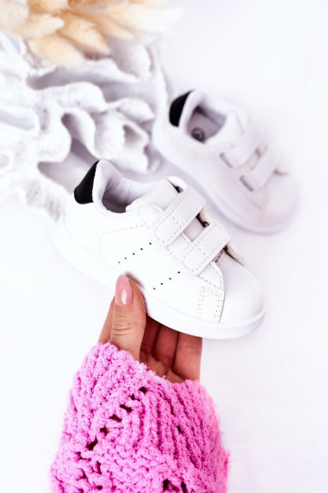 Kindersneakers met zelfklevende sluitingen Wit-zwarte kleur California