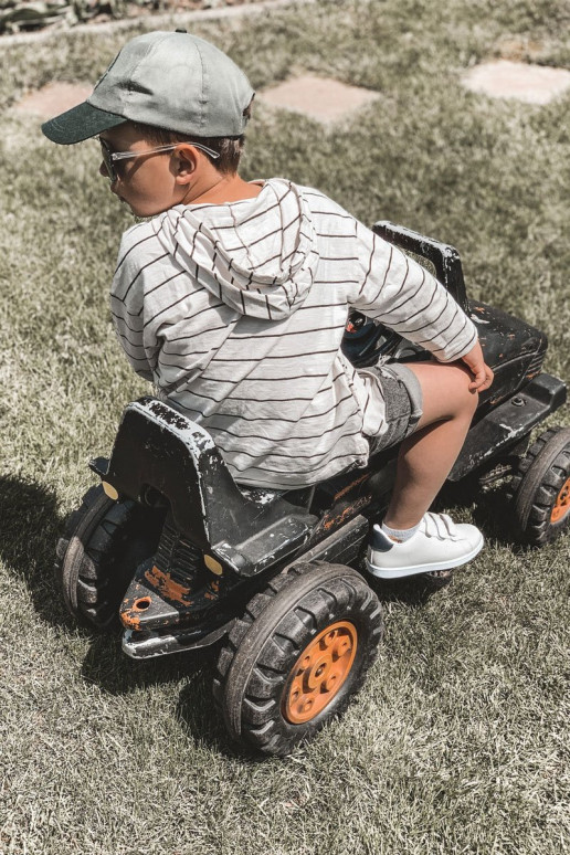 Kindersneakers met zelfklevende sluitingen Wit-zwarte kleur California