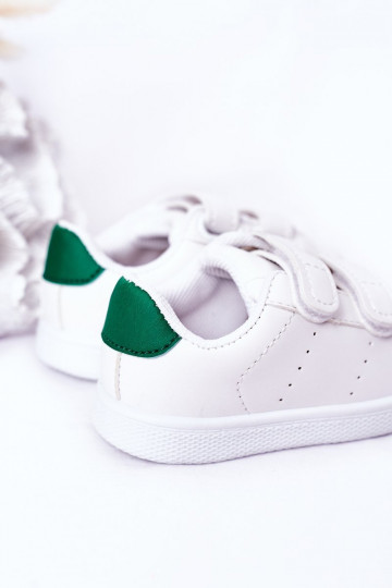Baskets enfant à fermetures adhésives Couleur blanc-vert California 2