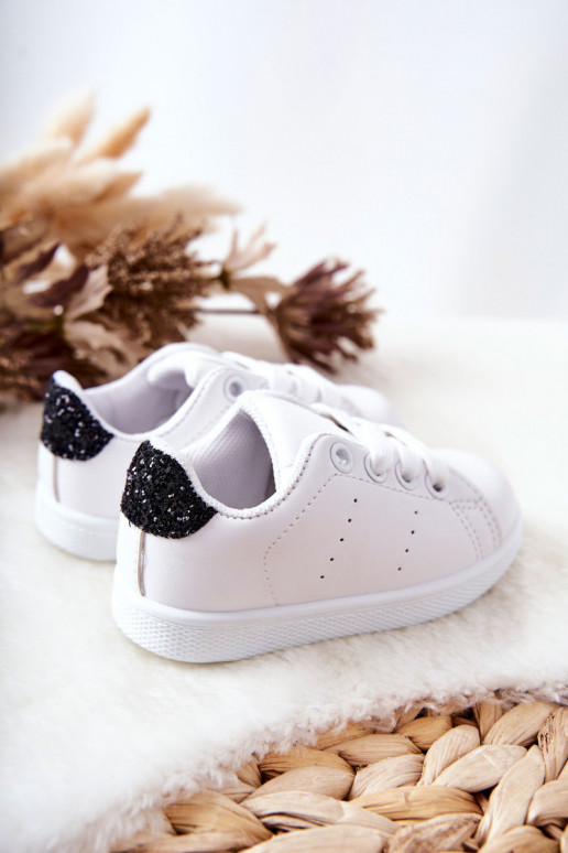 Baskets Enfant Couleur Blanc-noir Brillant Baskets Enfant Couleur Blanc-noir Brillant