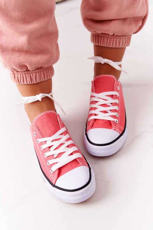 Chaussures décontractées modèle classique de couleur corail