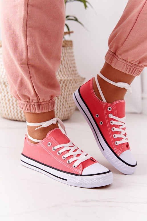 Chaussures décontractées modèle classique de couleur corail