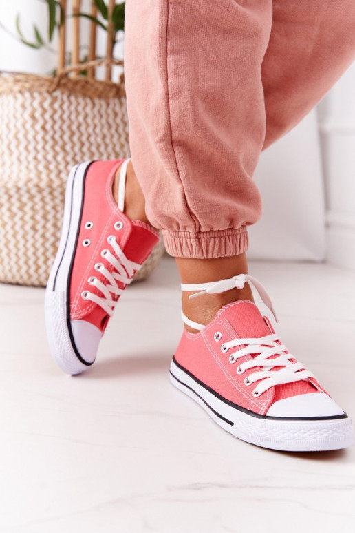 Chaussures décontractées modèle classique de couleur corail
