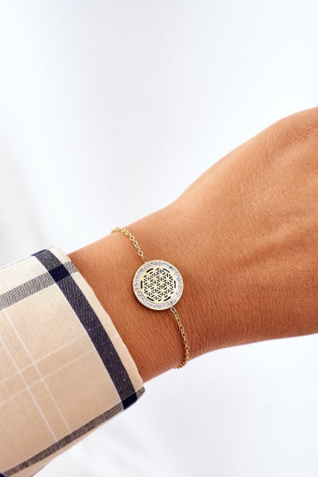 Bracelet aux yeux scintillants de couleur or