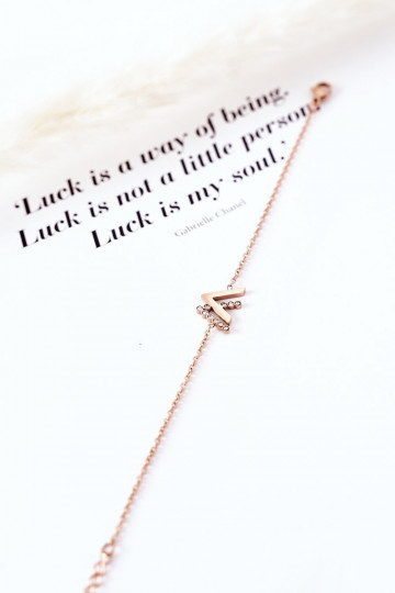 Bracelet avec une chaîne aux yeux scintillants de couleur or rose 2