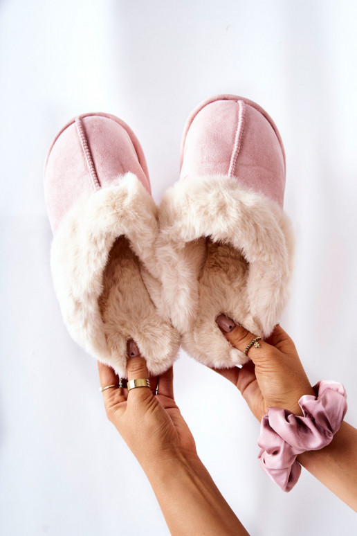 Chaussons avec fourrure rose Pinky