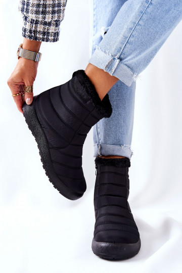 Bottes de neige chauffantes pour femmes de couleur noire Mezyss