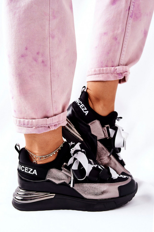 Schoenen in sportstijl Sneakers model schoenen Zwart en zilverkleur Dexla Schoenen in sportstijl Sneakers model schoenen Zwart en zilverkleur Dexla