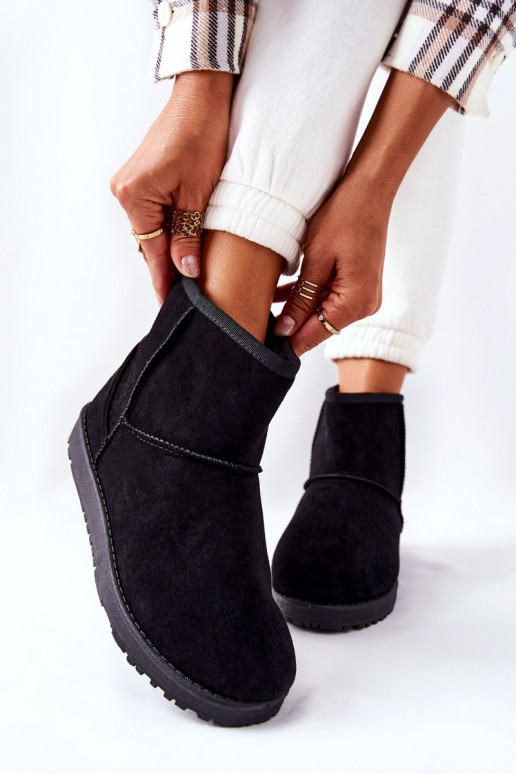 bottes de neige réchauffées avec intérieur en fourrure couleur noire Vicandi