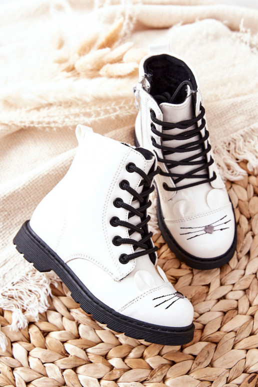 verwarmde laarzen met ritsen in wit Mousie