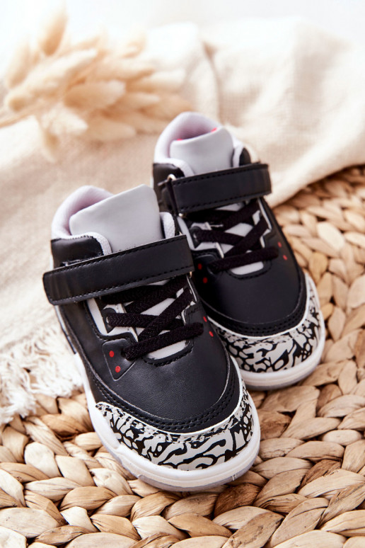 Baskets enfant Lin noir et rouge