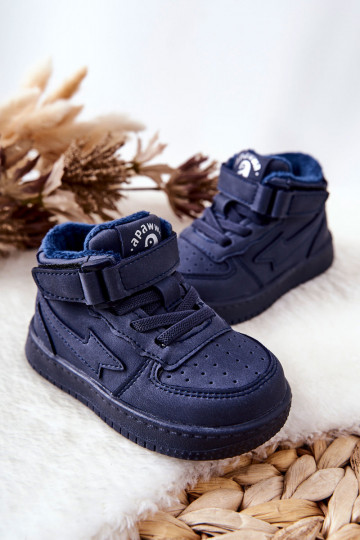Gewärmte Sportschuhe für Kinder in der dunkelblauen Farbe Clafi