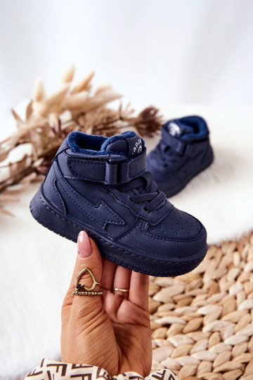 Chaussures de sport chauffées pour enfants de couleur bleu foncé Clafi 2