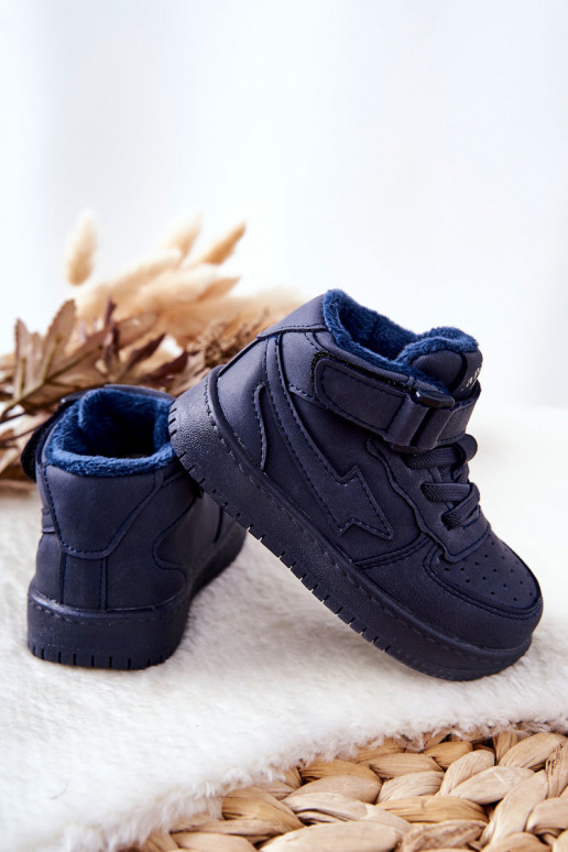 Gewärmte Sportschuhe für Kinder in der dunkelblauen Farbe Clafi