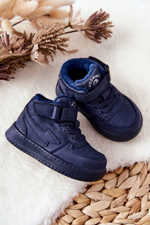 Chaussures de sport chauffées pour enfants de couleur bleu foncé Clafi