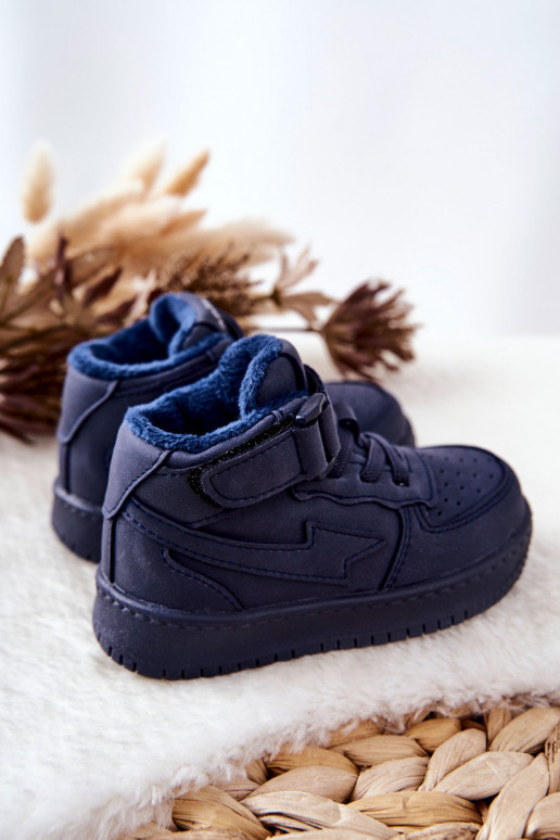 Chaussures de sport chauffées pour enfants de couleur bleu foncé Clafi