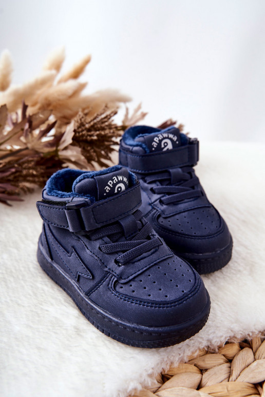 Gewärmte Sportschuhe für Kinder in der dunkelblauen Farbe Clafi